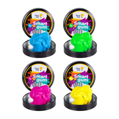 Set plastelina pentru modelat SMART GUM 4 culori luminoase in intuneric Set plastelina pentru modelat SMART GUM 4 culori luminoase in intuneric