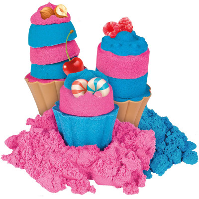 Set nisip kinetic Genio Kids 1kg cu forme de modelat