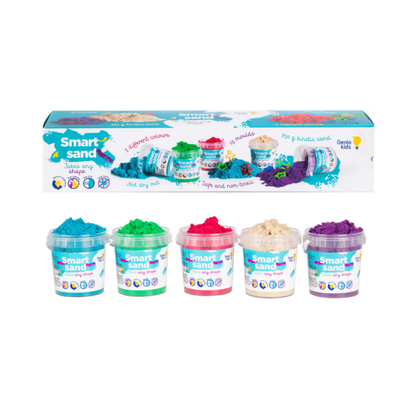 Set nisip kinetic Genio Kids 5 culori 750 g
