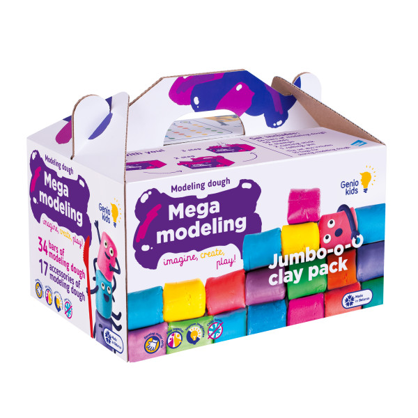 Set plastelina GenioKids 24 culori si 17 accesorii