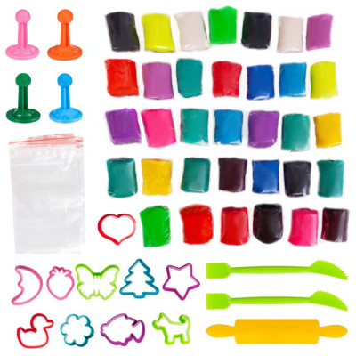 Set plastelina GenioKids 24 culori si 17 accesorii Set plastelina GenioKids 24 culori si 17 accesorii