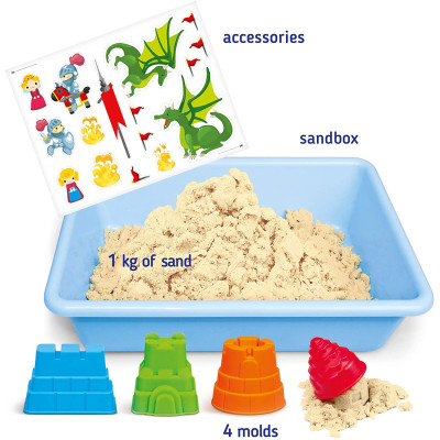 Set nisip kinetic Genio Kids castel din basme, 1 kg