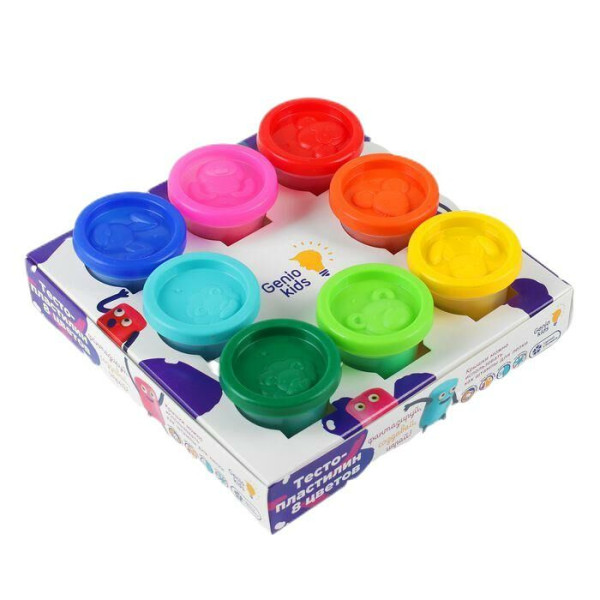 Set plastilina Genio Kids, 8 culori, 400 gr