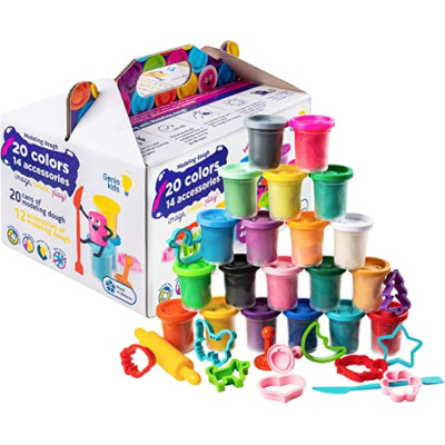 Set plastilina Genio Kids 1.4 kg. 20 culori si 14 accesorii