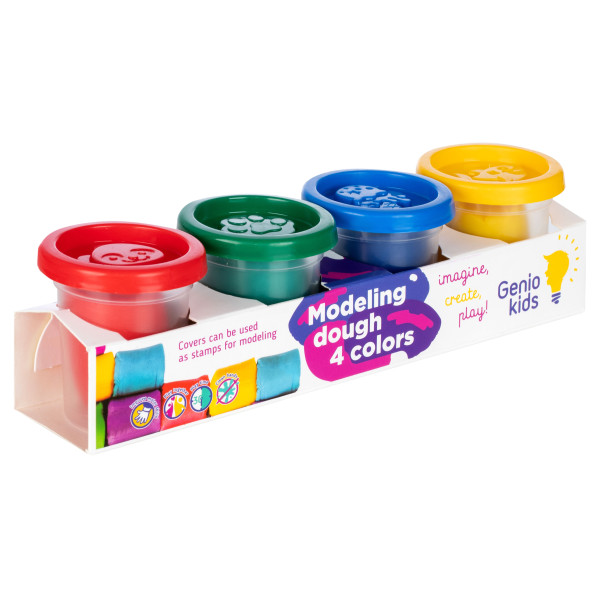 Plastilina Genio Kids, 4 culori 200 gr