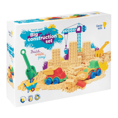 Set nisip kinetic Genio Kids vehicule de santier, 1 kg Set nisip kinetic Genio Kids vehicule de santier, 1 kg