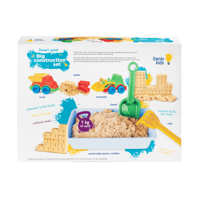 Set nisip kinetic Genio Kids vehicule de santier, 1 kg Set nisip kinetic Genio Kids vehicule de santier, 1 kg