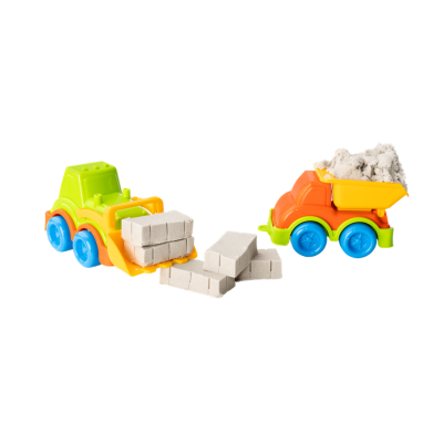 Set nisip kinetic Genio Kids vehicule de santier, 1 kg Set nisip kinetic Genio Kids vehicule de santier, 1 kg