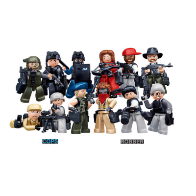 Set de constructie Sluban, Politist cu bereta albastra, cutie carton, 16 piese Set de constructie Sluban, Politist cu bereta albastra, cutie carton, 16 piese