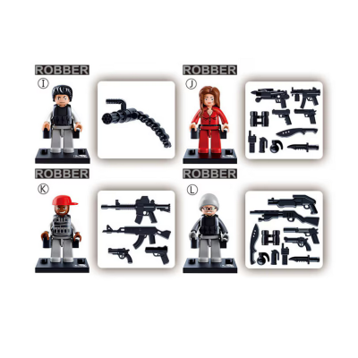 Set de constructie Sluban, Politist cu bereta albastra, cutie carton, 16 piese Set de constructie Sluban, Politist cu bereta albastra, cutie carton, 16 piese