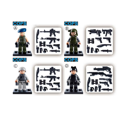Set de constructie Sluban, Politist cu bereta albastra, cutie carton, 16 piese Set de constructie Sluban, Politist cu bereta albastra, cutie carton, 16 piese
