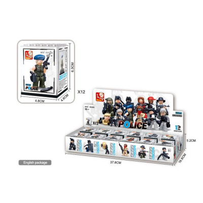 Set de constructie Sluban, Politist cu bereta albastra, cutie carton, 16 piese Set de constructie Sluban, Politist cu bereta albastra, cutie carton, 16 piese