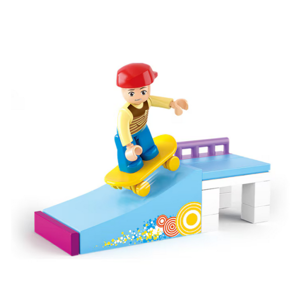 Set de constructie Sluban Baiat cu skateboard