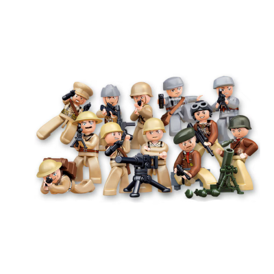 Set Constructie, Sluban, Plastic, Minifigurine WWII, 16 Piese, Multicolor Set Constructie, Sluban, Plastic, Minifigurine WWII, 16 Piese, Multicolor