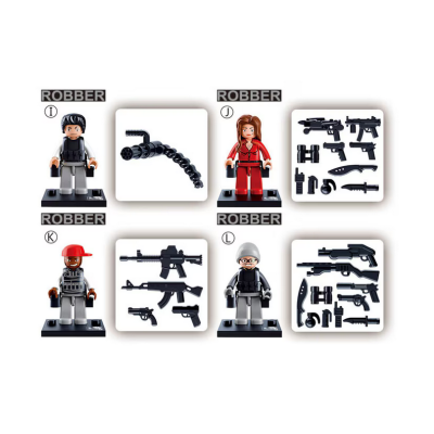 Set de constructie Sluban, Hotii si vardistii, pungi de plastic, 16 piese Set de constructie Sluban, Hotii si vardistii, pungi de plastic, 16 piese
