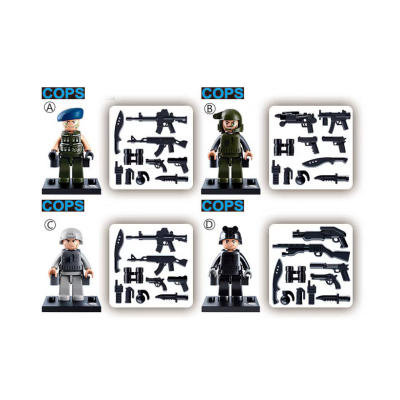Set de constructie Sluban, Hotii si vardistii, pungi de plastic, 16 piese Set de constructie Sluban, Hotii si vardistii, pungi de plastic, 16 piese