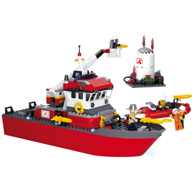Set de constructie Barca Pompierilor cu tanc petrolier, 429 piese Set de constructie Barca Pompierilor cu tanc petrolier, 429 piese