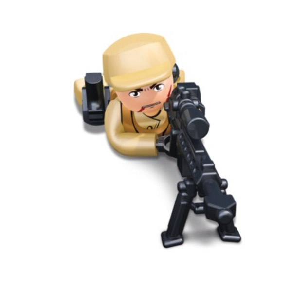 Set de constructie Sluban, Politist cu pusca cu luneta, cutie carton, 16 piese