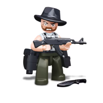 Set de constructie Sluban, Hot cu palarie de cowboy, cutie carton, 16 piese