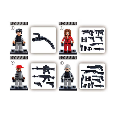 Set de constructie Sluban, Hot cu caciula gri, cutie carton, 16 piese Set de constructie Sluban, Hot cu caciula gri, cutie carton, 16 piese