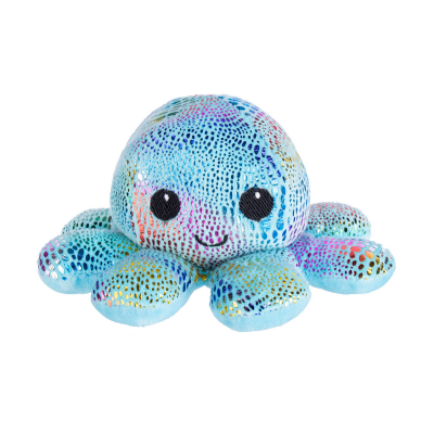 Jucarie de plus caracatita, reversibila, 20 cm, albastra
