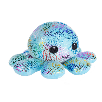 Jucarie de plus caracatita, reversibila, 20 cm, albastra