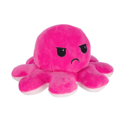 Jucarie de plus caracatita, reversibila, 20 cm, roz Jucarie de plus caracatita, reversibila, 20 cm, roz