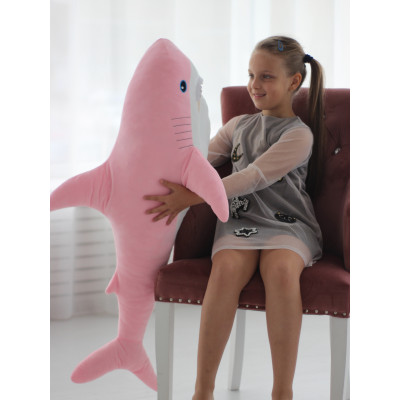 Jucarie de plus rechin roz 98 cm Jucarie de plus rechin roz 98 cm