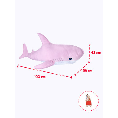 Jucarie de plus rechin roz 98 cm Jucarie de plus rechin roz 98 cm