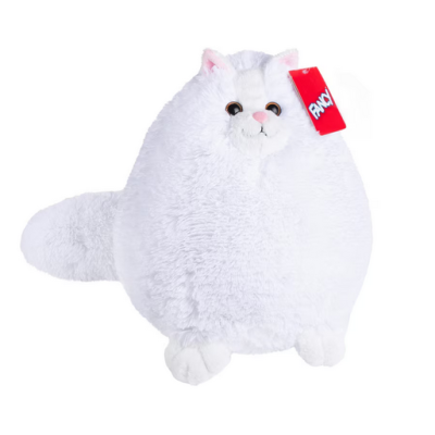 Jucarie de plus moale pisica alba, cat, 28 cm