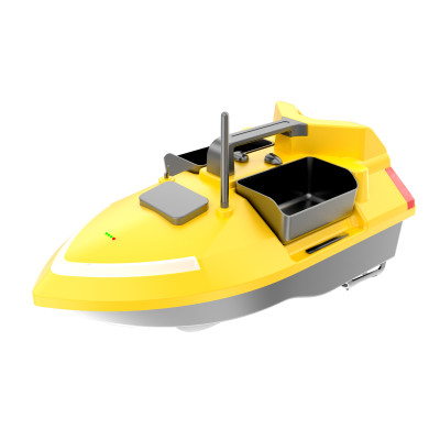Barca pentru nadit si momit V020 Yellow RC, 3 cuve, 2kg, 500m, 5200mAh, 10km/h, telecomanda 2.4GHz, 40 puncte de pozitionare GPS