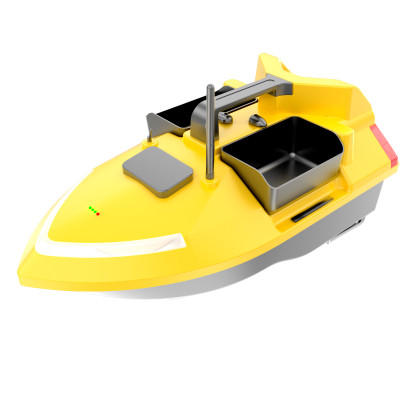 Barca pentru nadit si momit V020 Yellow RC, 3 cuve, 2kg, 500m, 5200mAh, 10km/h, telecomanda 2.4GHz, 40 puncte de pozitionare GPS