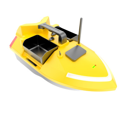 Barca pentru nadit si momit V020 Yellow RC, 3 cuve, 2kg, 500m, 5200mAh, 10km/h, telecomanda 2.4GHz, 40 puncte de pozitionare GPS