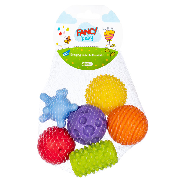 Jucarie senzoriala, mini, Fancy Baby, pentru bebelusi, set 6 bucati
