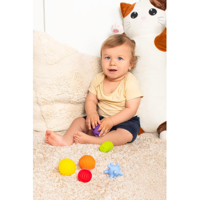 Jucarie senzoriala, mini, Fancy Baby, pentru bebelusi, set 6 bucati Jucarie senzoriala, mini, Fancy Baby, pentru bebelusi, set 6 bucati