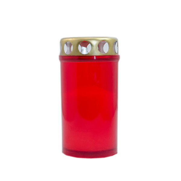 Candela cu capac anti-ploaie M4 Eco rosu 25 ore