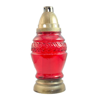 Candela sticla antiploaie S8 rosu