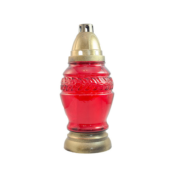 Candela sticla antiploaie S8 rosu
