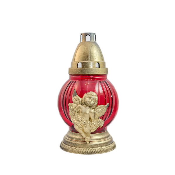 Candela sticla antiploaie S9 ingeras rosu