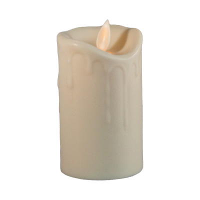 Candela LED decorativa, lumina alb cald, efect flacara mobila