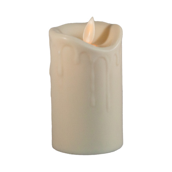 Candela LED decorativa, lumina alb cald, efect flacara mobila