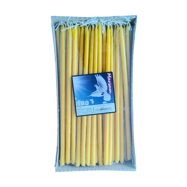 Lumanari medii galbene 500g, varf conic