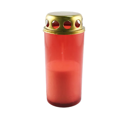 Set 30 candele decorativa M3, plastic + capac metal, h 12 cm, timp ardere aprohimativ 24 ore, rosie