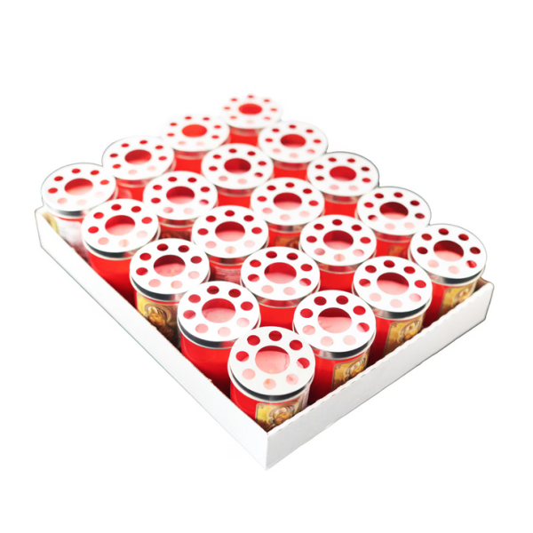 Set 20 candele antivant T15 rosu, timp de ardere 15 ore