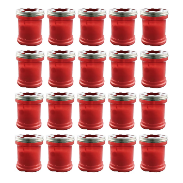 Set 20 candele antivant T30 rosu, timp de ardere 30 ore