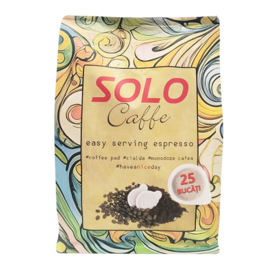 Cafea espresso forte Solo Caffe, 25 pad-uri Cafea espresso forte Solo Caffe, 25 pad-uri
