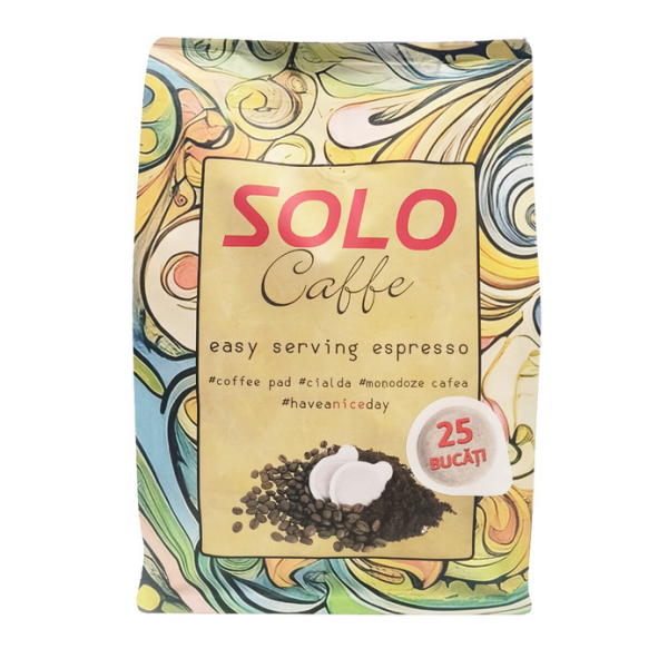 Cafea espresso forte Solo Caffe, 25 pad-uri