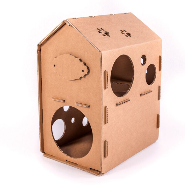 Casuta cu etaj din carton pentru pisici, Gato
