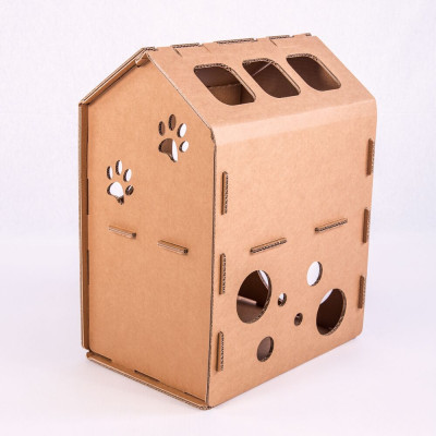 Casuta cu etaj din carton pentru pisici, Gato